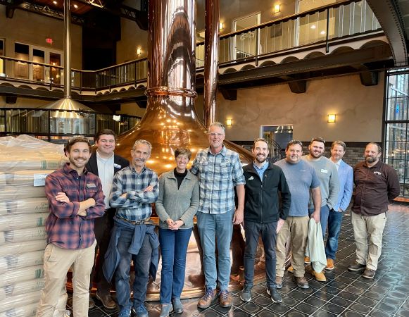 "Members from NCSEA, local legislators Senator Mayfield and Representatives Rudow and Ager, Asheville Chamber of Commerce, Highland Brewing, and Sierra Nevada tour the LEED Platinum-Certified Mills River brewhouse earlier this fall. (Photo Credit: NCSEA) 